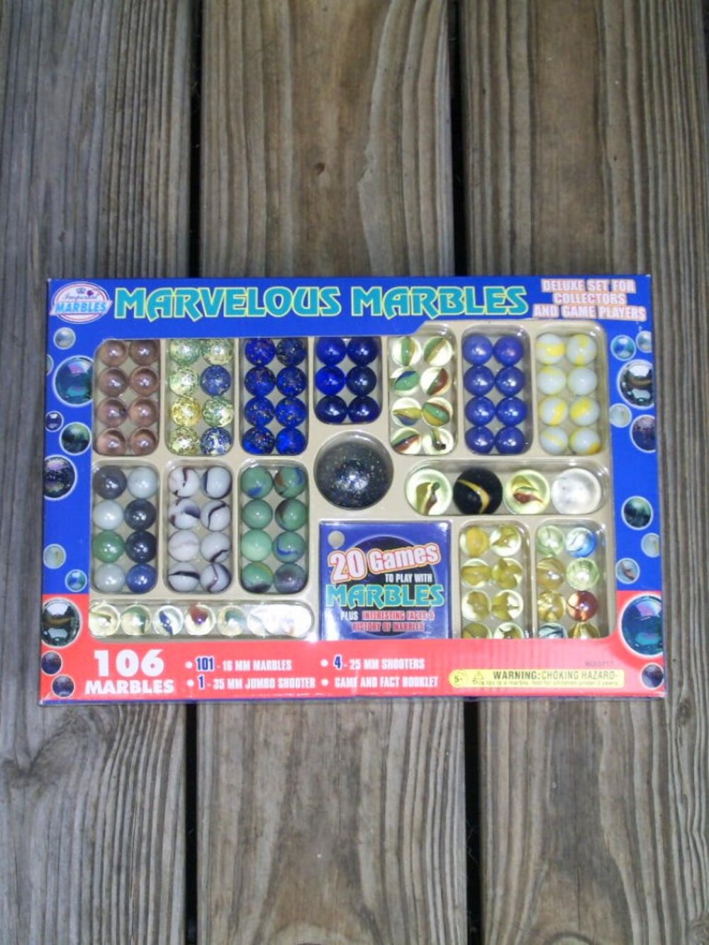 New Vintage 1997 Marvelous Marbles 106 Pieces with Game Book & Shooters